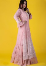  Peach Lakhnavi Wedding Gown