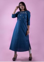 Blue A-line Kurti