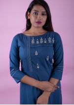 Blue A-line Kurti