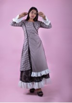  Grey-Black Long kurti