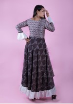  Grey-Black Long kurti