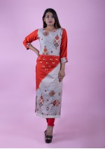  Geometric Print Straight Kurti