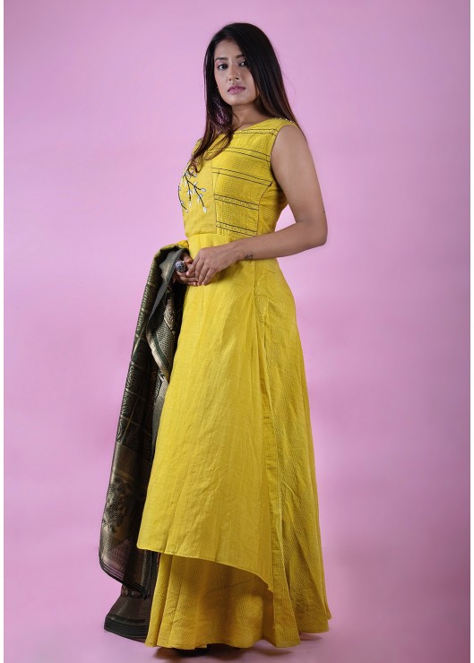 Mustard Handwork Gown