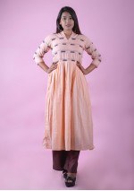 Peach A line Cotton Kurti