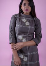 Grey A line Cotton Kurti