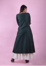 Green A line Kurti with Handwork