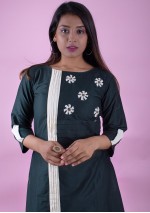 Green A line Kurti with Handwork